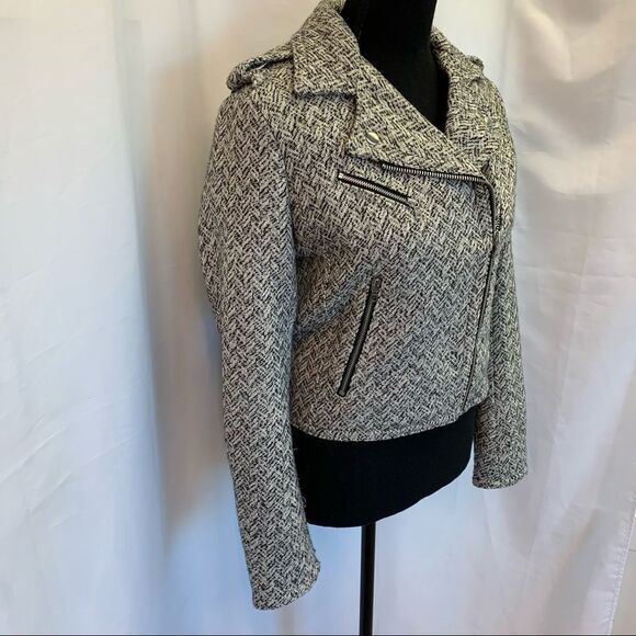 GAP asymmetrical tweed Moto jacket Sz XS - Picture 2 of 9